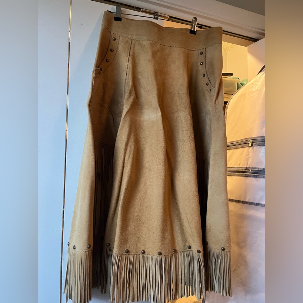 Leather skirt with vest. Hand made